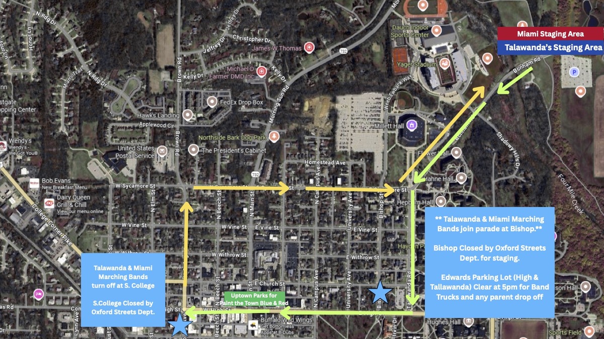 Homecoming Parade map